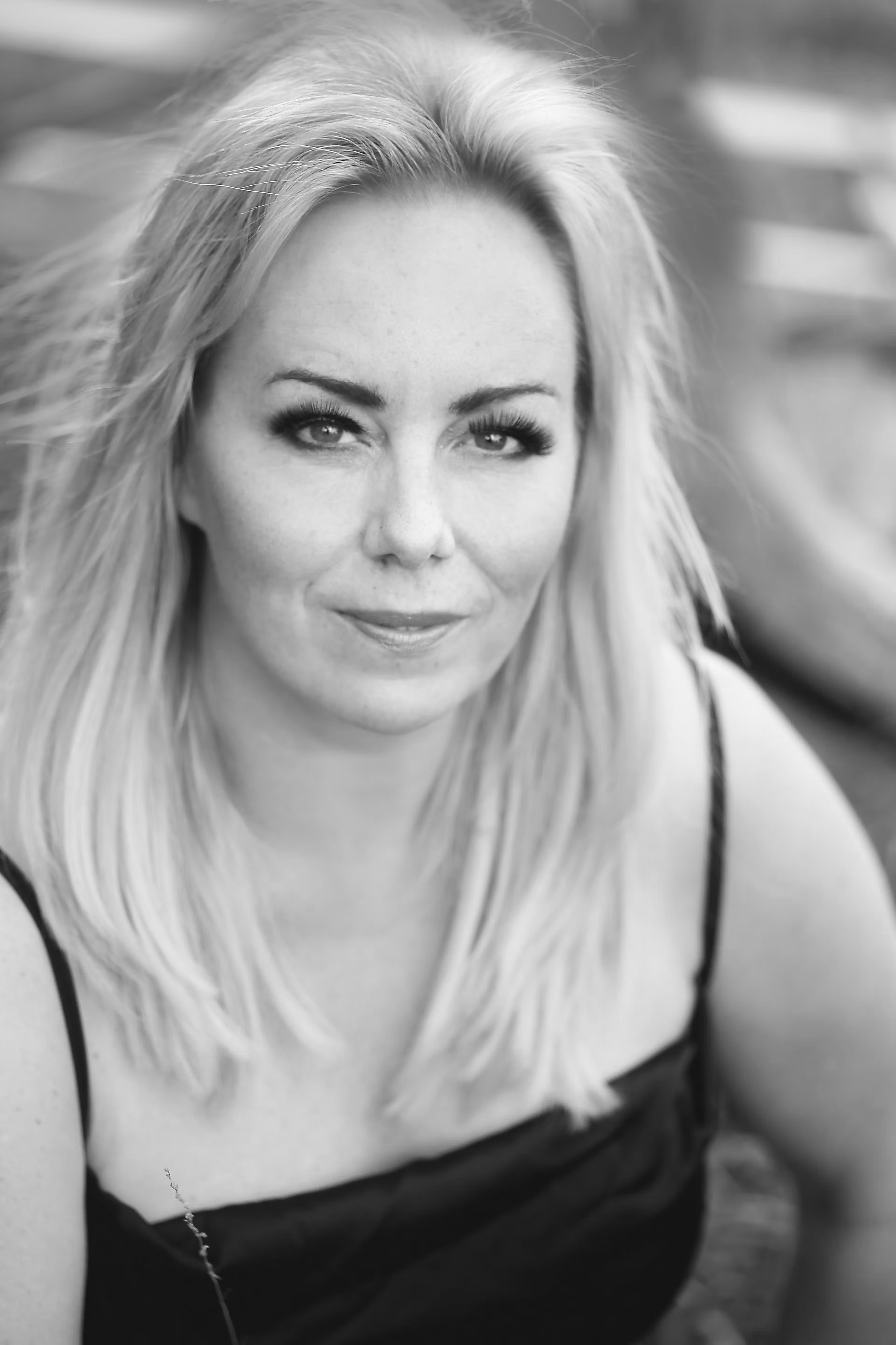 A black and white headshot of Swedish Soprano Elisabet Strid.