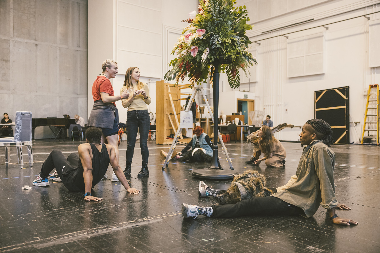 A group of artists rehearsing Alcina at the Royal Opera House.
