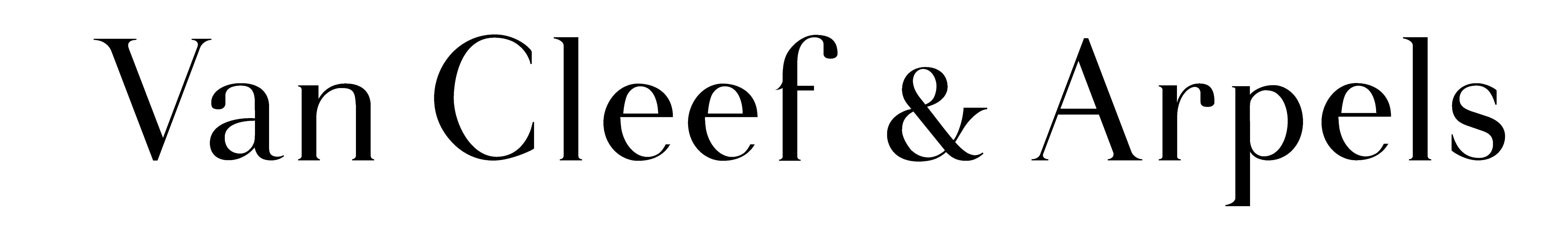 The logo for brand Van Cleef and Arpels which is their name with an ampersand in place of and