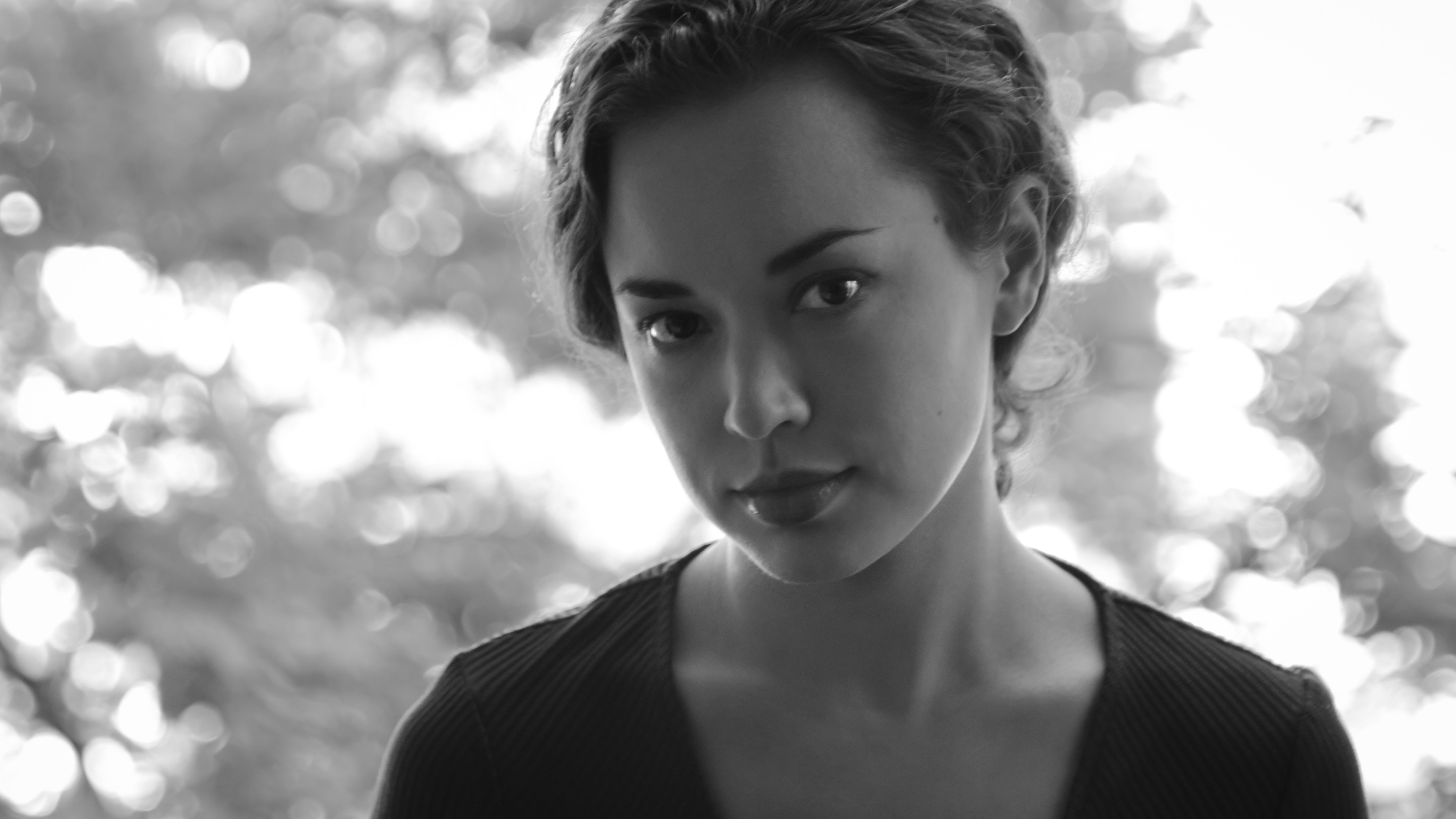 Black and white headshot of soprano Heather Engebretson