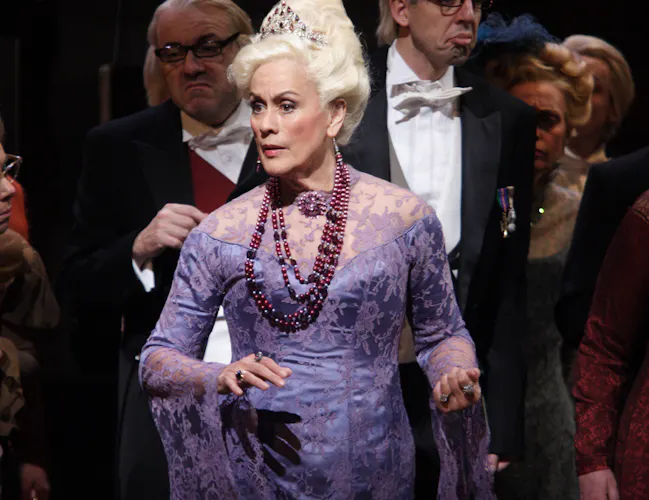 Kiri Te Kanawa as The Duchesse De Crakentorp in La fille du régiment, The Royal Opera, ©ROH/ Catherine Ashmore, 2014 (2 of 3)