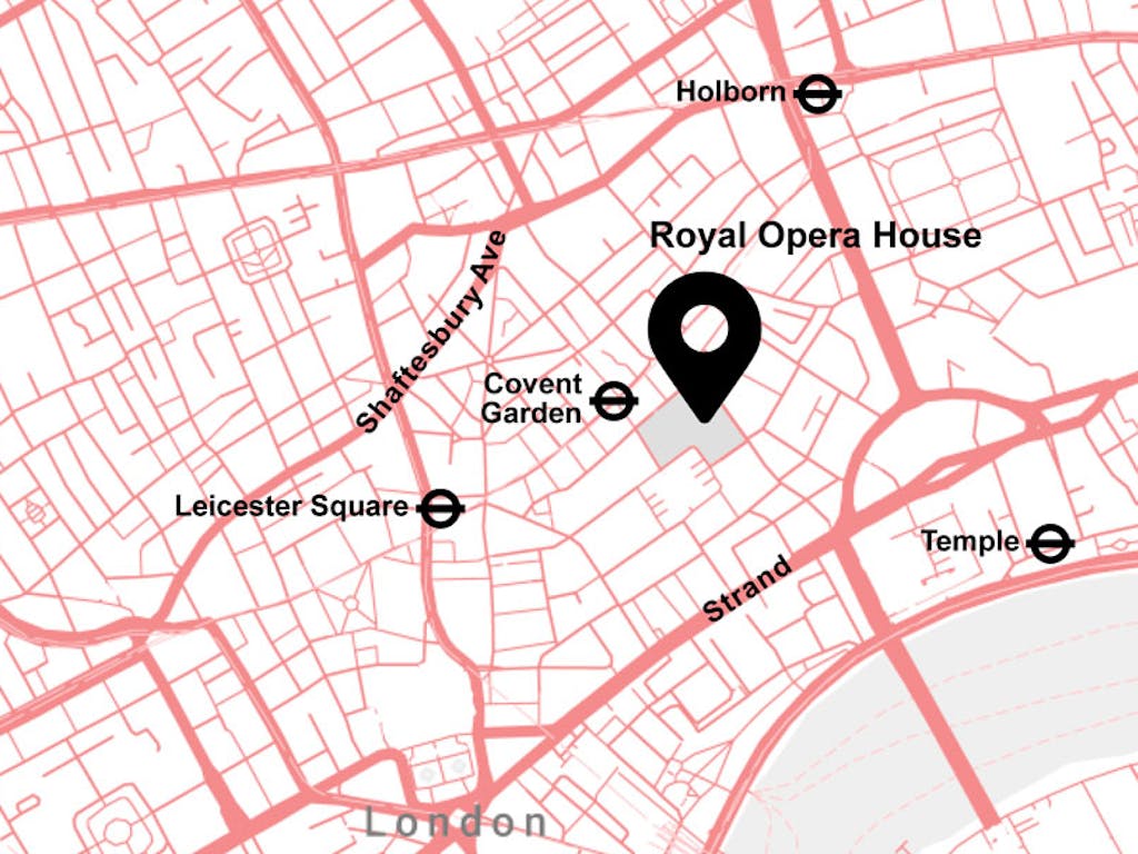 Map of Covent Garden in London.