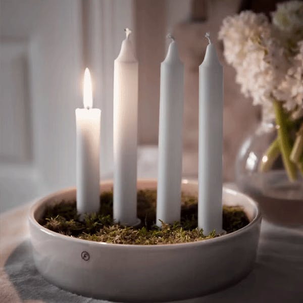 Advent Candle Holder Ø18 cm, White