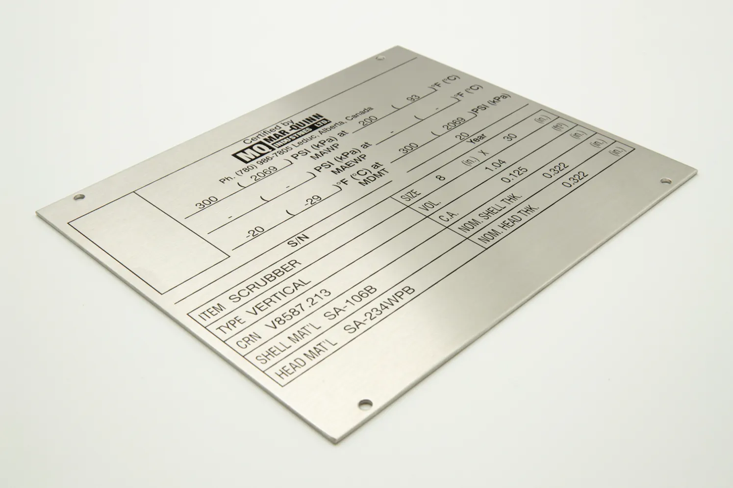 Machine Plates | Royal Rubber Stamp & Sign Co.