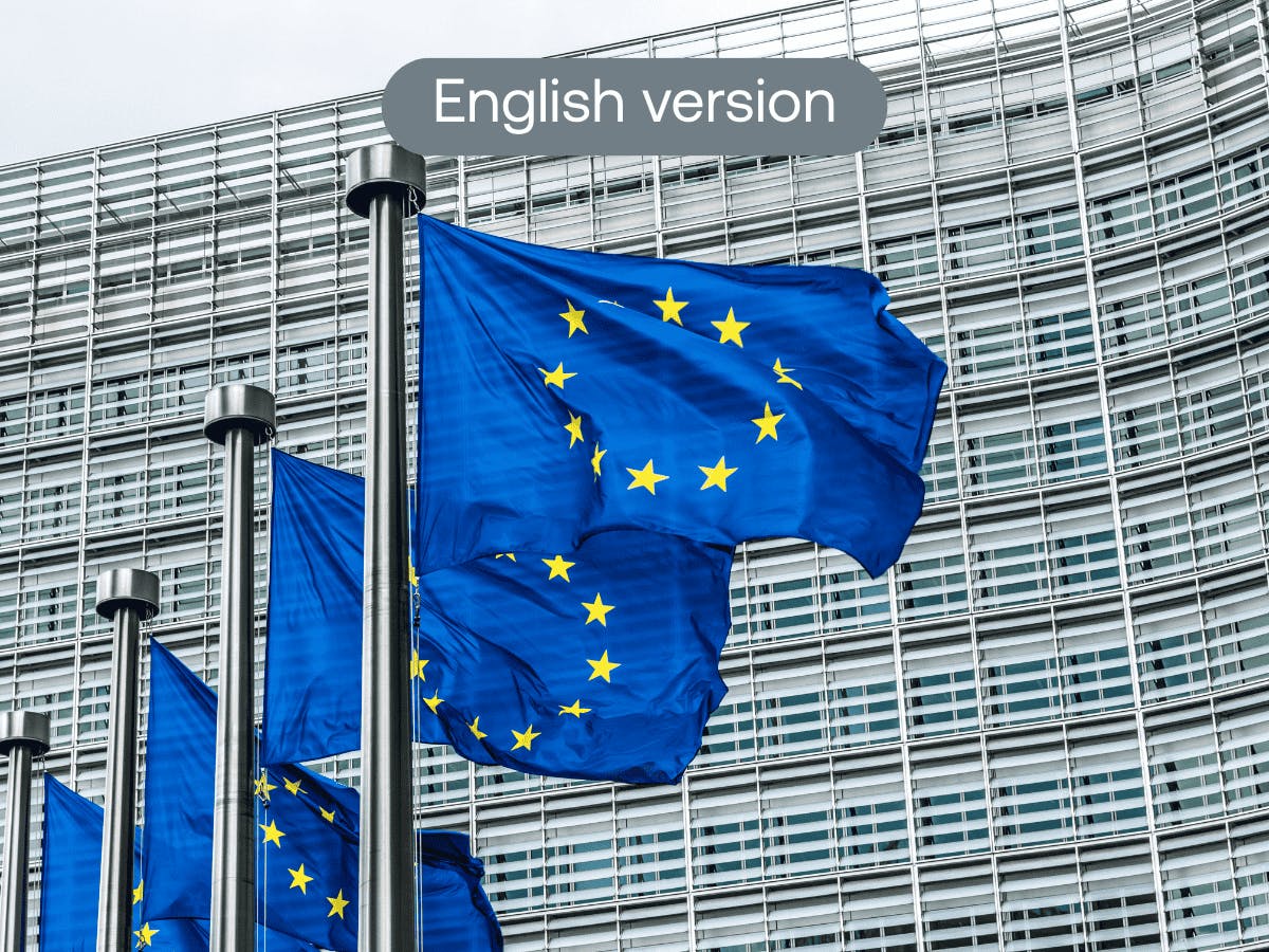 Brussels - European Union flags waving in the wind