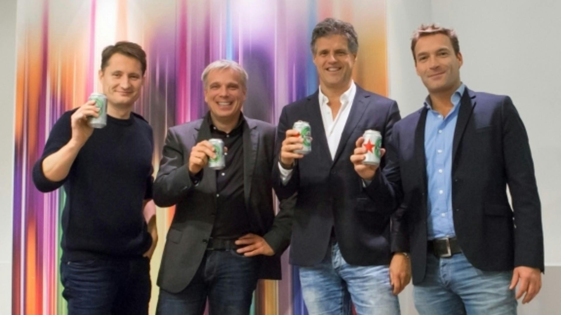 Van links naar rechts: CEO RTL Nederland, Bert Habets; Managing Partner Triade Media, Giovanni van Lunenburg; CCO RTL Nederland, Ton Rozestraten; Managing Partner Triade Media, Marc Nagelkerken. Naamsvermelding fotograaf: Marco Heyda.