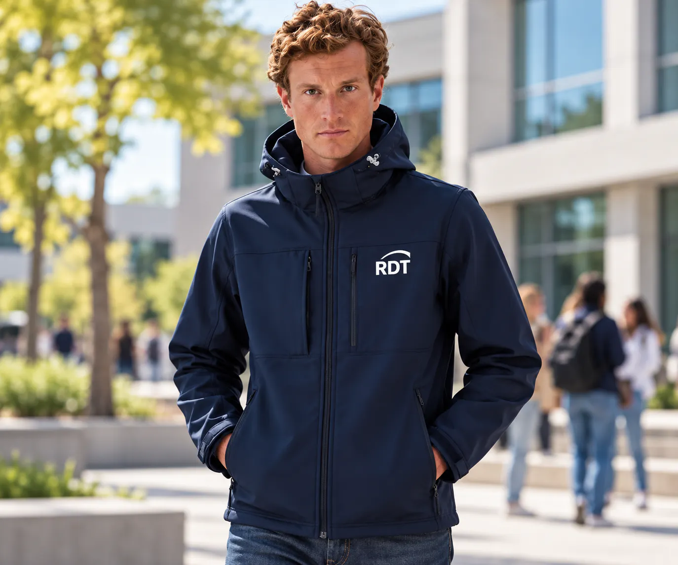 Veste à capuche bleu marine avec logo