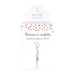 CANON A CONFETTI COEUR ROUGE TUBE TRANSPARENT 25CM