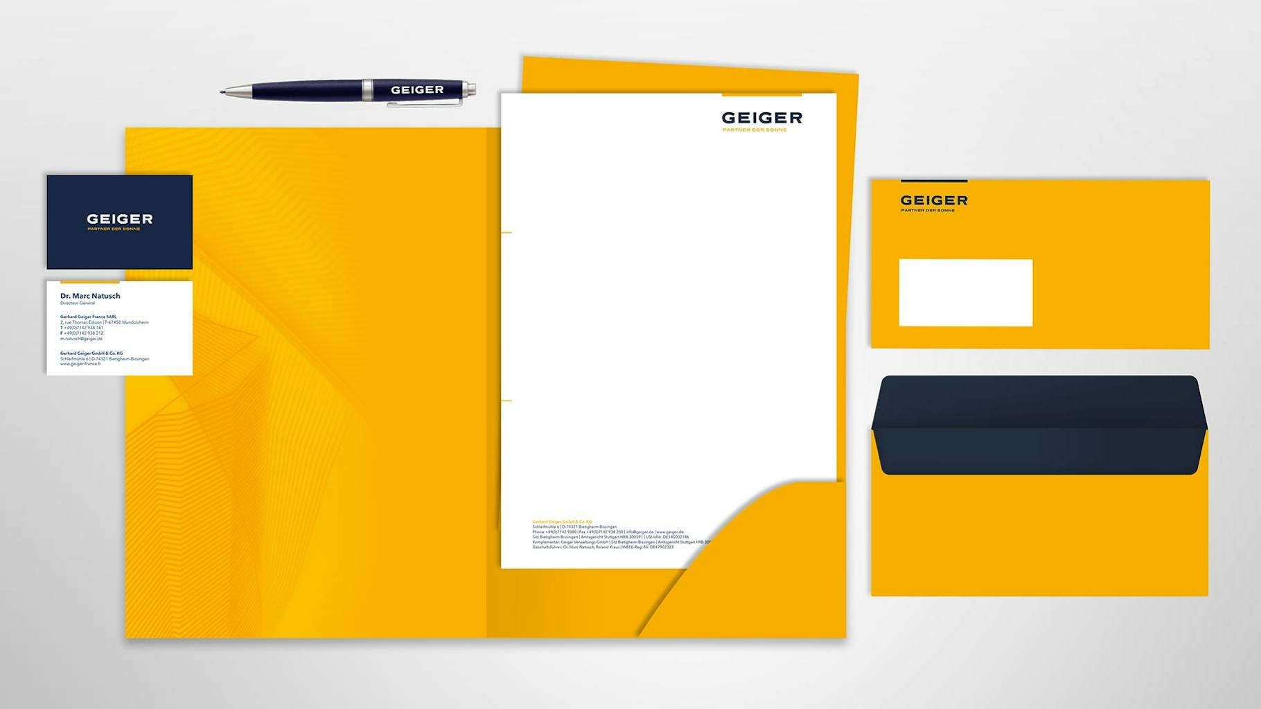 The Geiger business stationery
