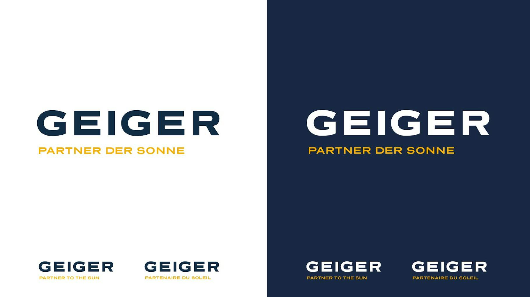 Das Geiger Logo auf zwei verschiedenen Hintergründen 