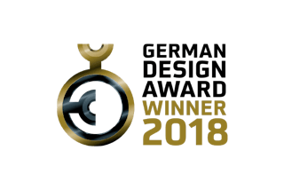 Die Grafik zeigt das Logo von dem German design award winner 2018.