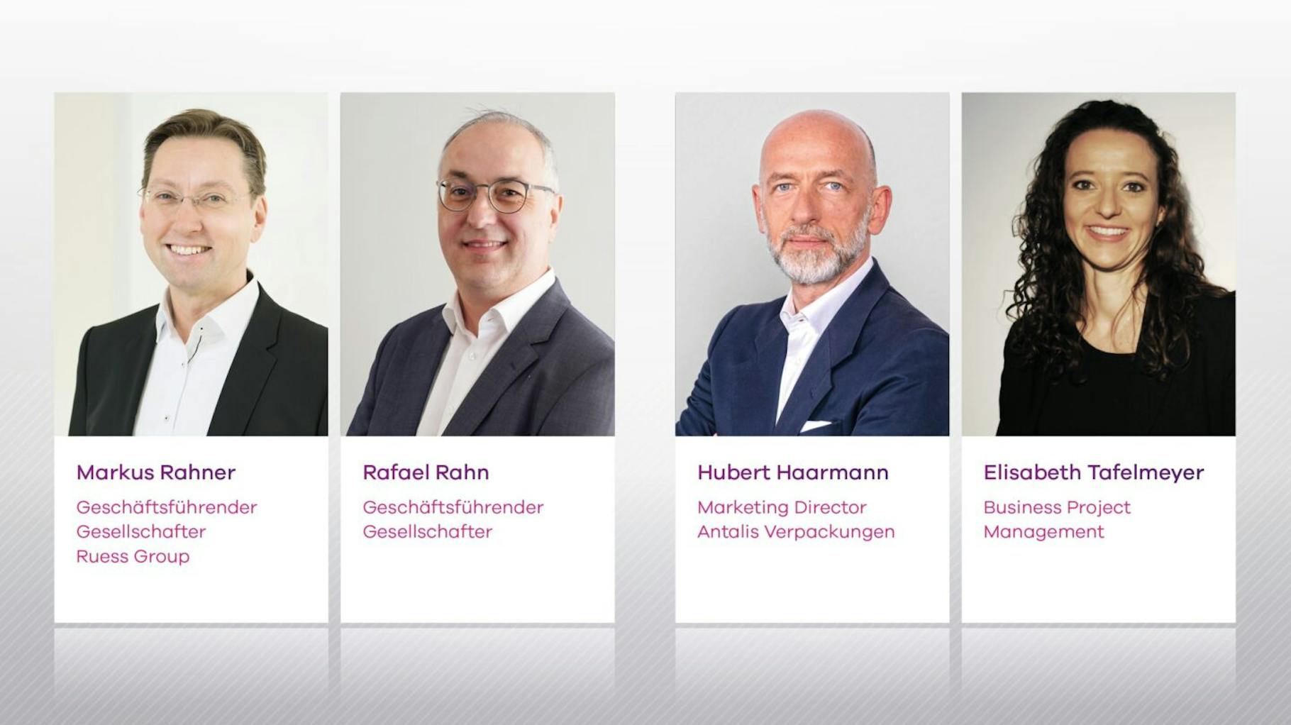 Markus Rahner, Rafael Rahn, Hubert Haarmann und Elisabeth Tafelmeyer