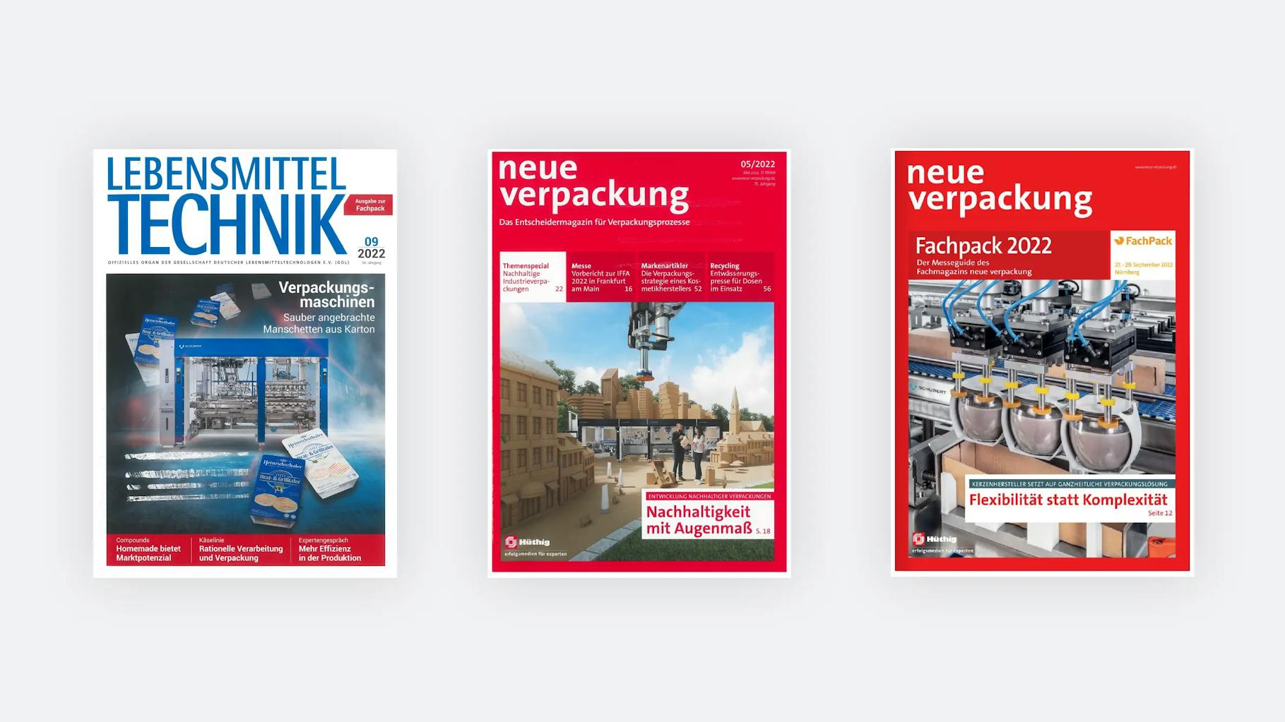 Verpackungsmaschinenhersteller Schubert in Qualitätsmedien wie das Magazin "Neue Verpackung"