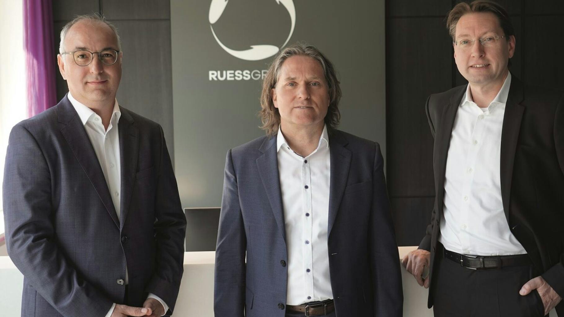 Geschäftsführung der neu erweiterten Ruess Group (v.l.n.r.): Rafael Rahn, Steffen Rueß, Markus Rahner