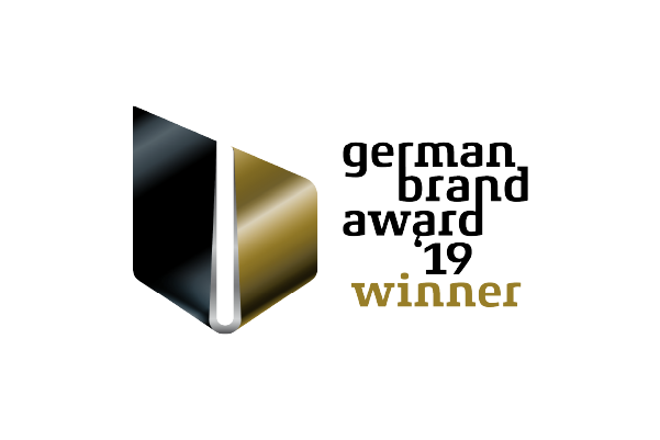 Die Grafik zeigt das Logo von dem German brand award winner 2019.