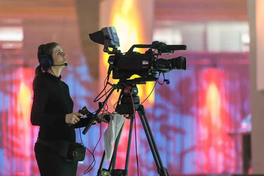 a woman with a camera