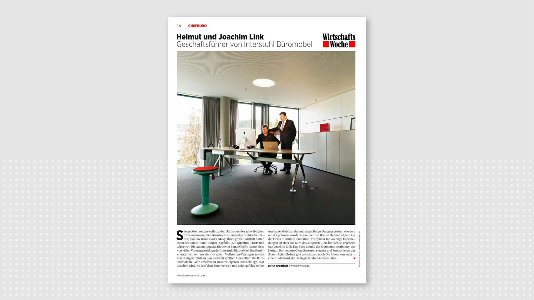 Magazine article in the Wirtschaftswoche