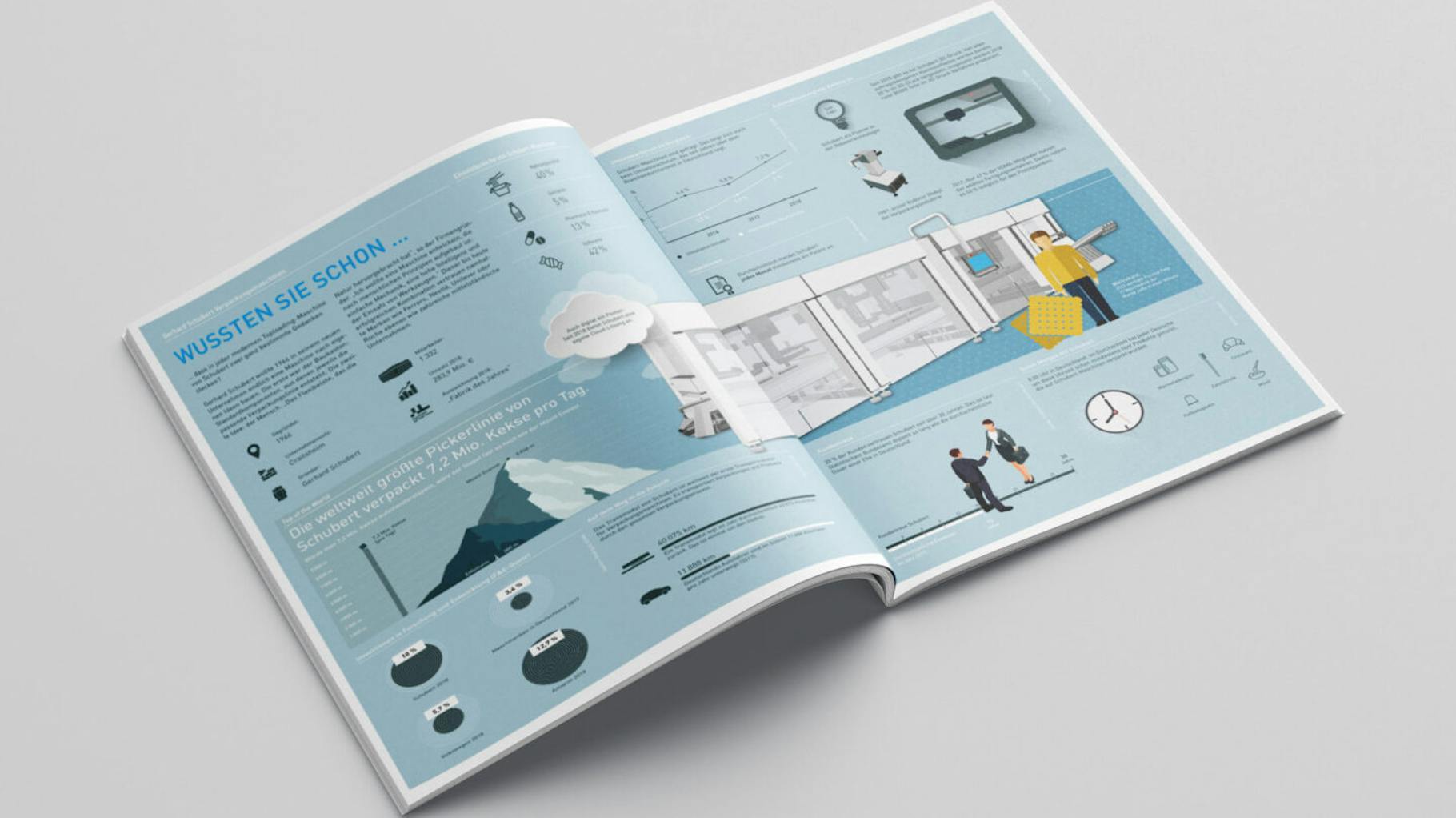 plakative Infografik für das Unternehmen Schubert, mit welcher die Ruess Group als Werbeagentur punkten konnte.