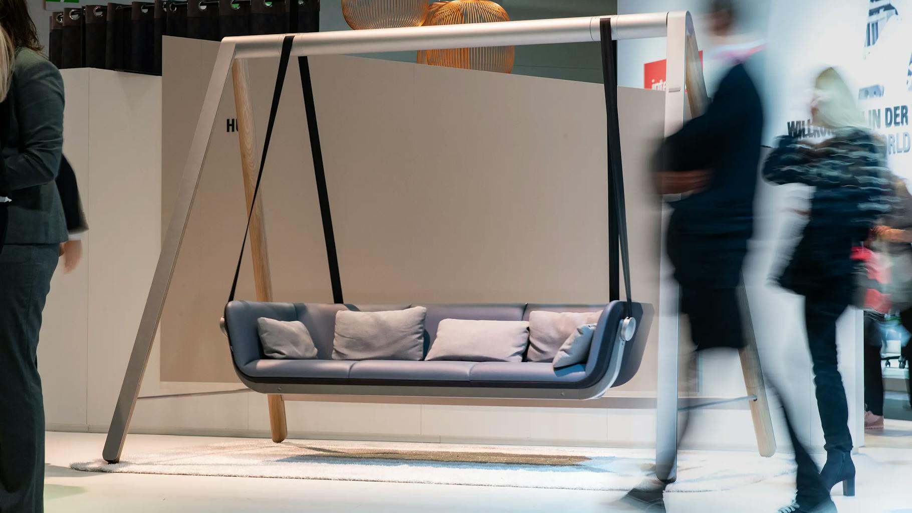 A sofa swing on the Intersuhl stand at Orgatech 