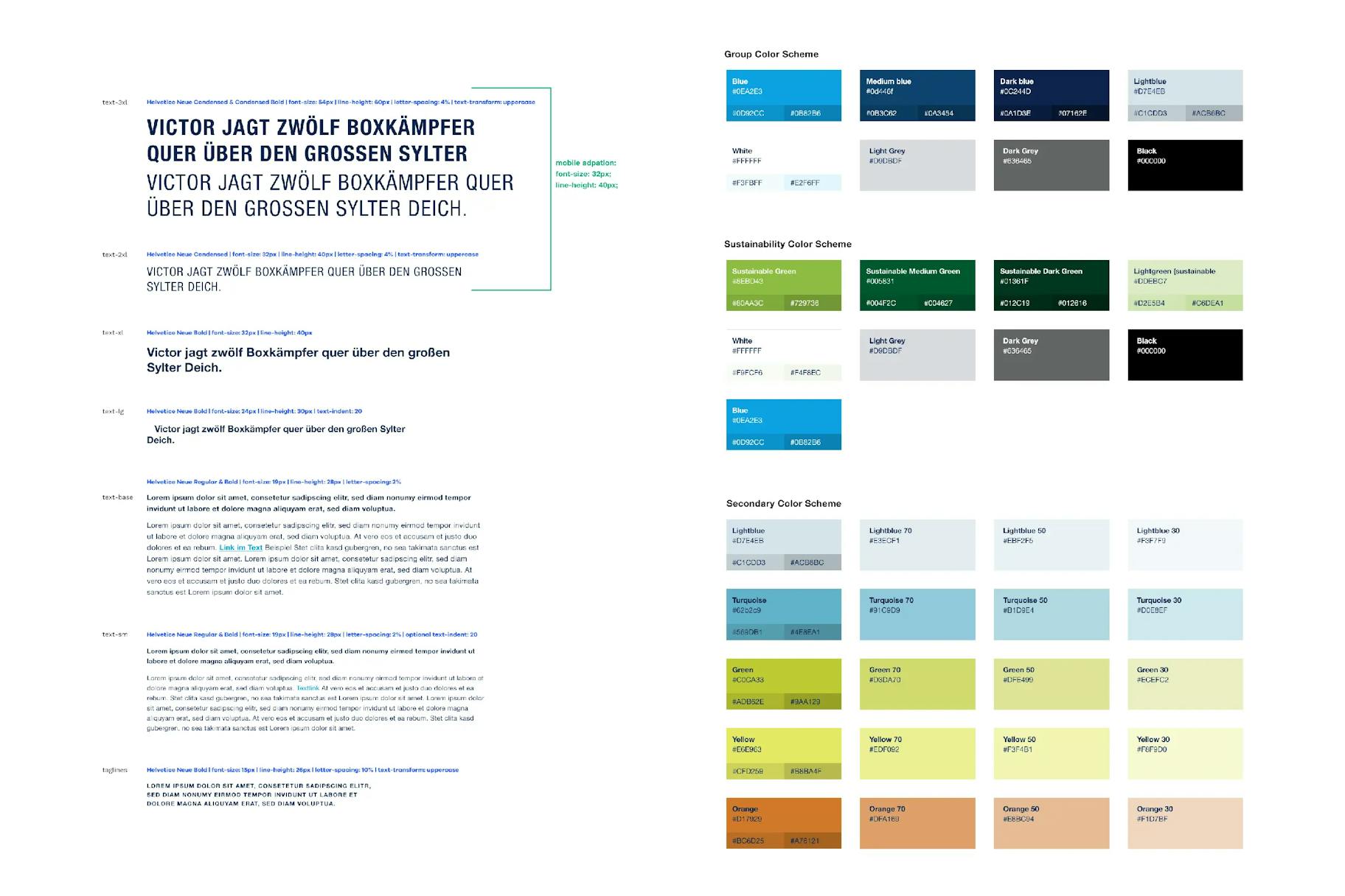 Definition Farben & Schriften