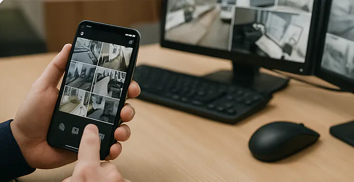 monitoring camera with phone