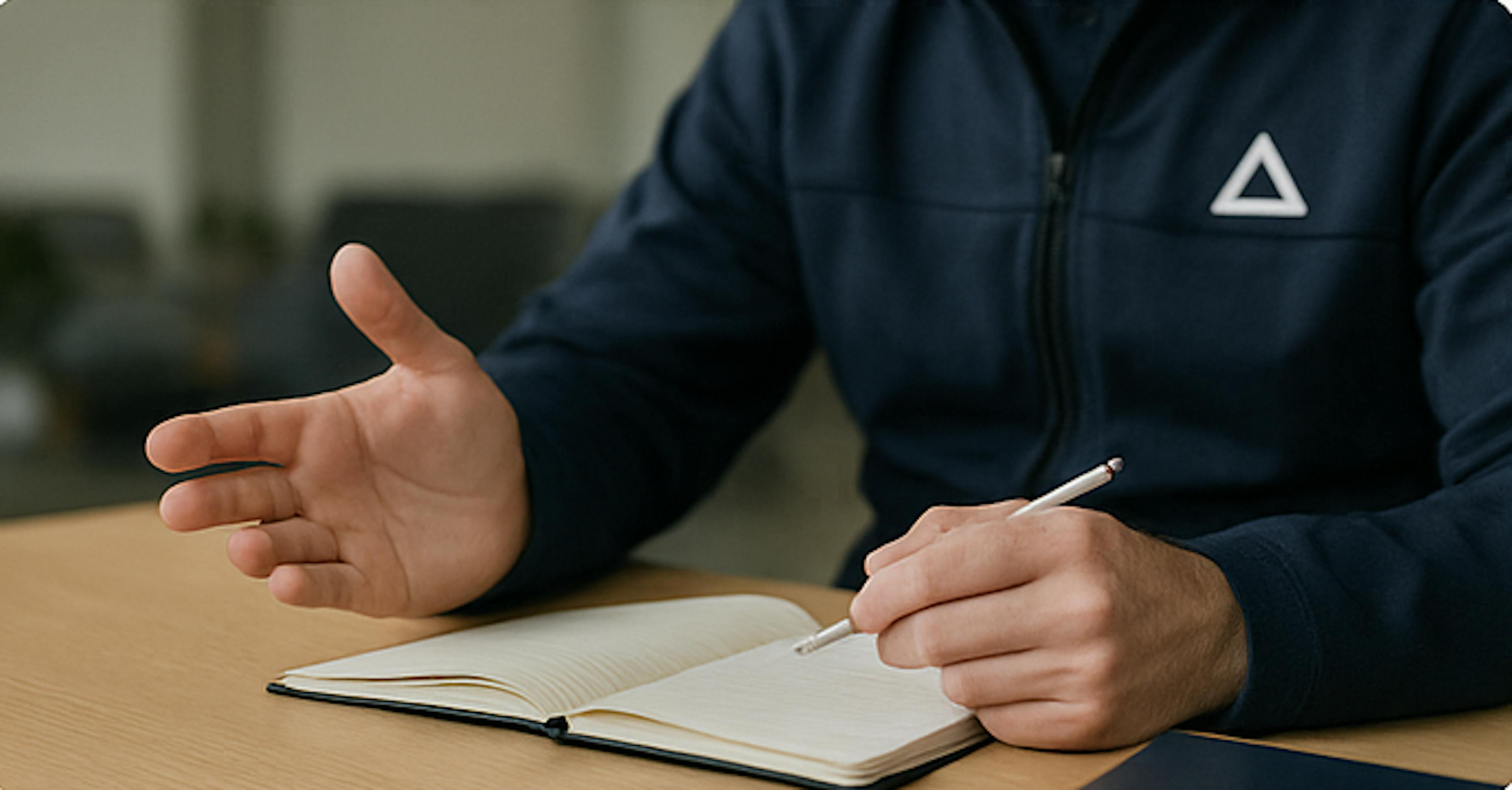 writing on notepad