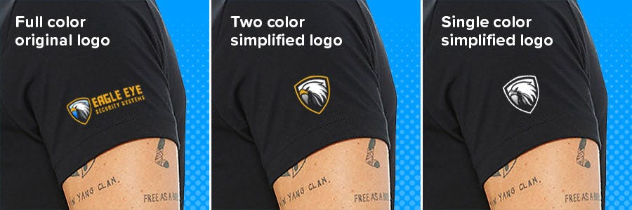 How to simplify a logo for a sleeve design