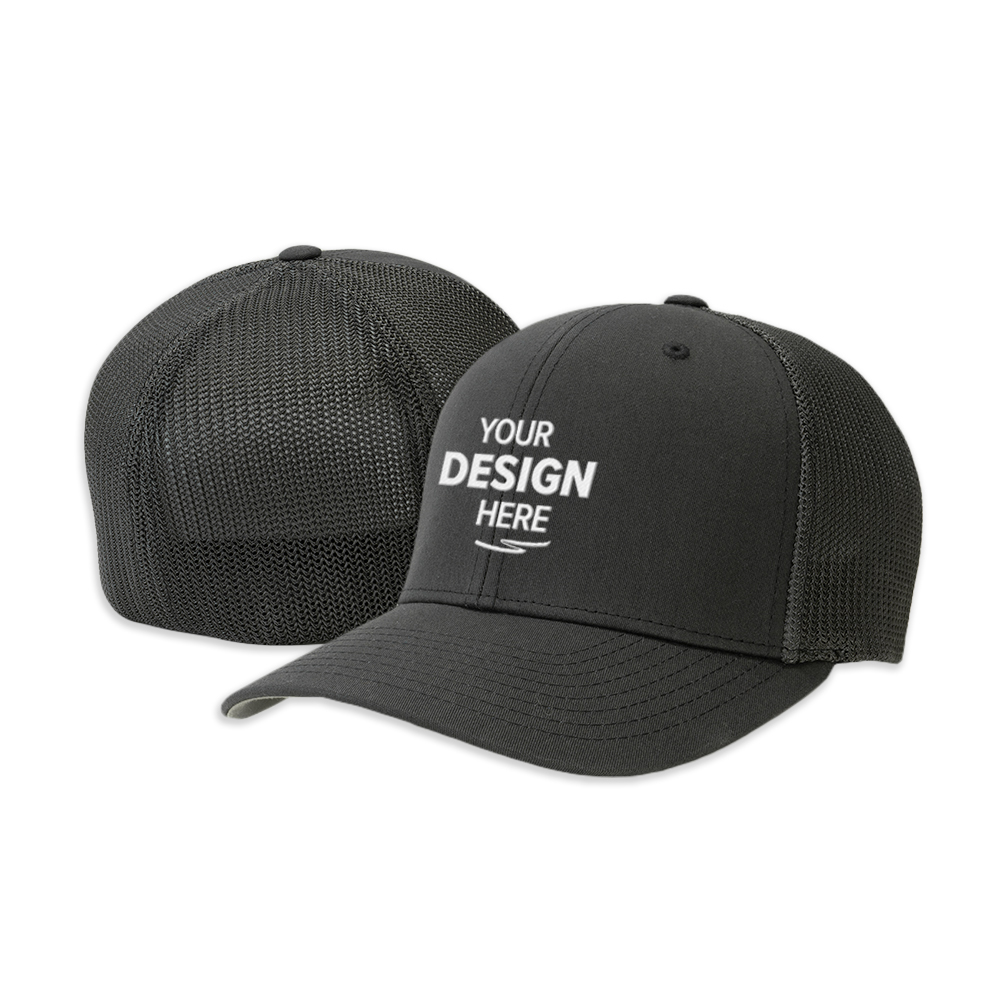 custom black trucker hat