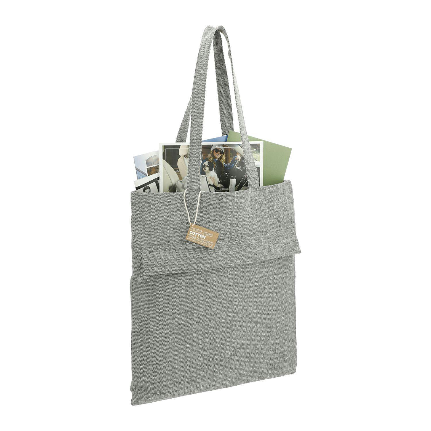Recycled Cotton Herringbone Tote w/Zip Pocket - additional Image 4