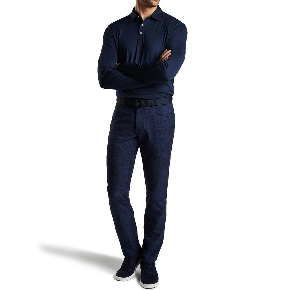 Peter Millar Solid Performance Long-Sleeve Jersey Polo - additional Image 1