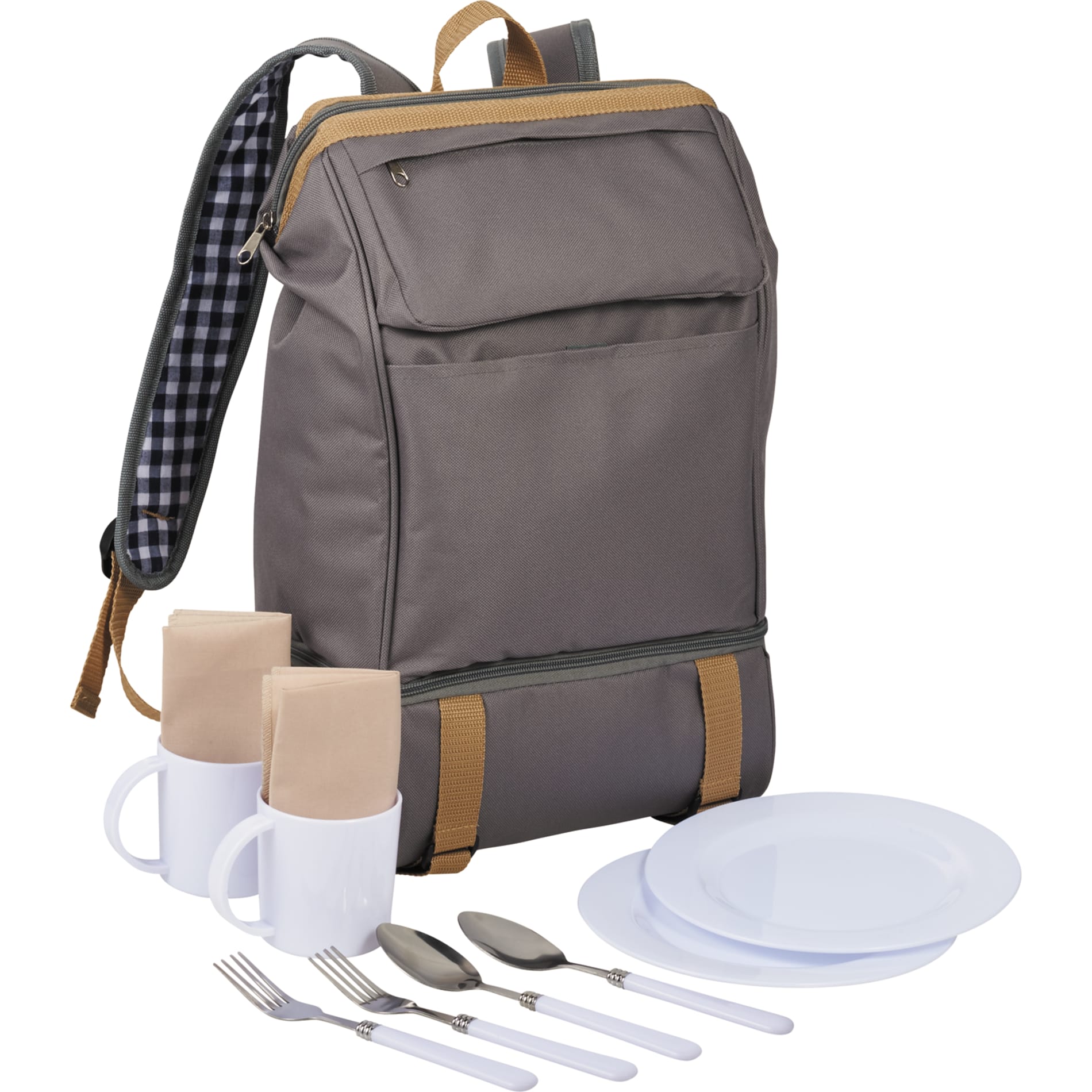 Custom Café Picnic Backpack for Two Design Online