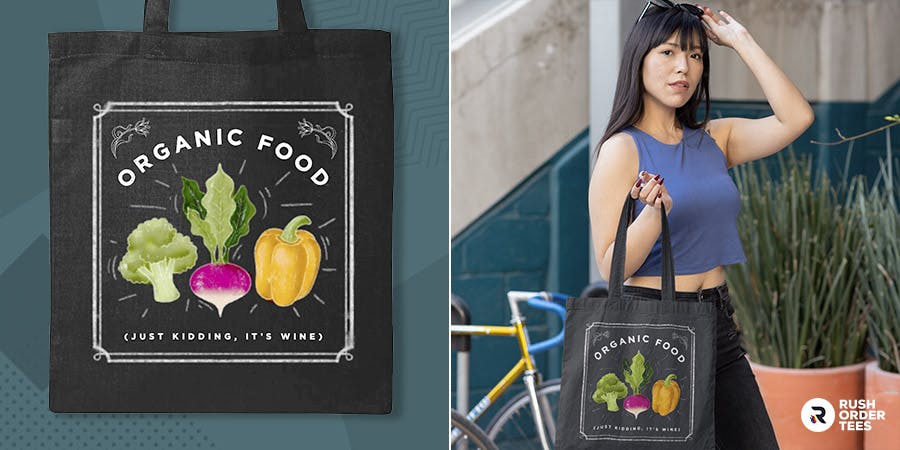 Food theme tote bag design