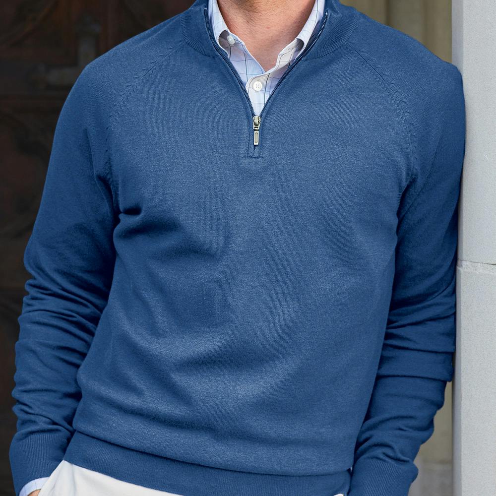 Brooks Brothers Cotton Stretch Quarter-Zip - additional Image 1