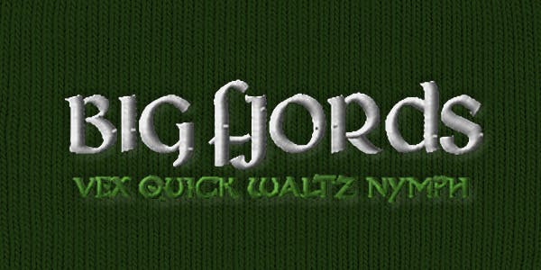 Embroiery mockup of Celtis style fonts