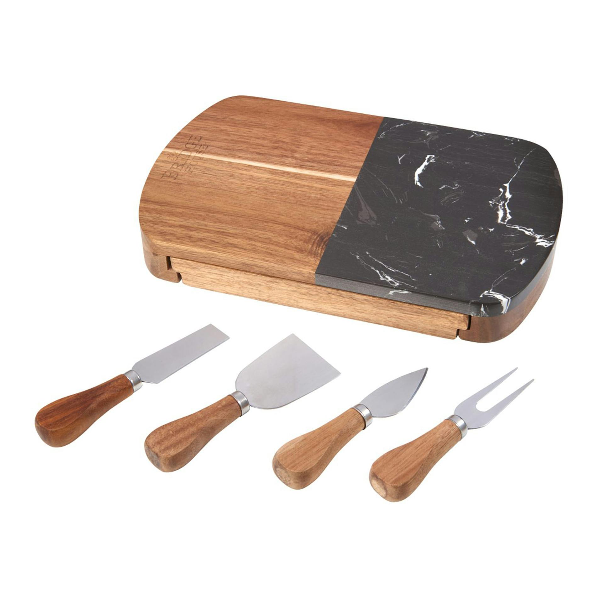 Custom Black Marble Cheese Board Set with Knives | Design Online