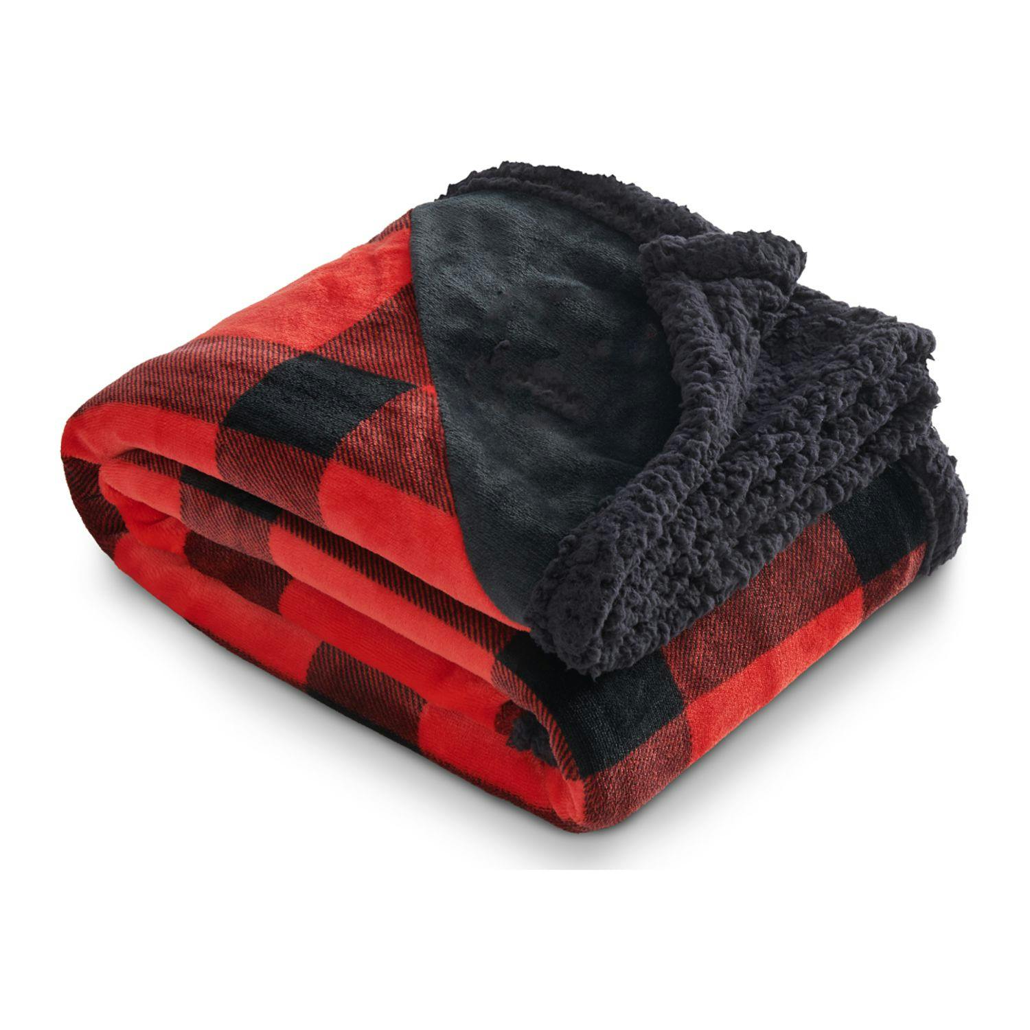 Field & Co.® Buffalo Plaid Sherpa Blanket - additional Image 5