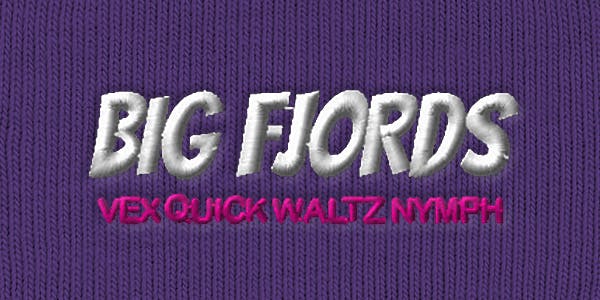 Embroidery mockup of Cartoon style fonts