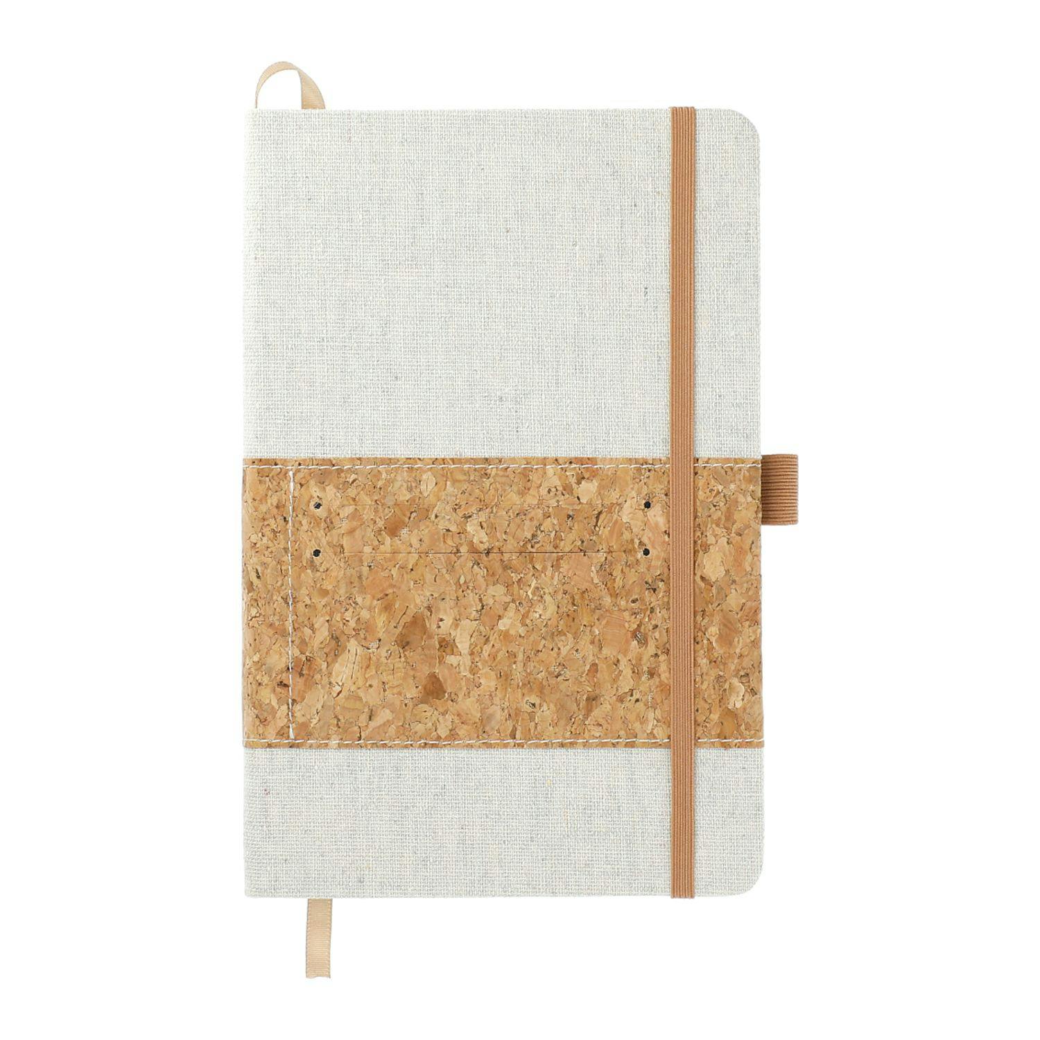 5.5" x 8.5" Recycled Cotton and Cork Bound Notebook - additional Image 1