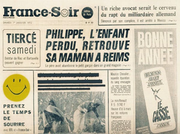 Smiley first published in the newspaper France-Soir, 1972.