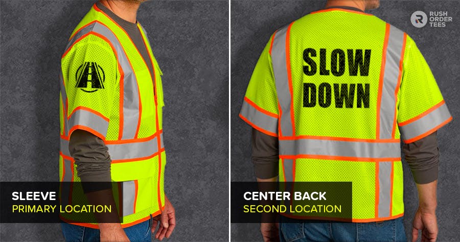 Sleeve logo placement option for safety vest