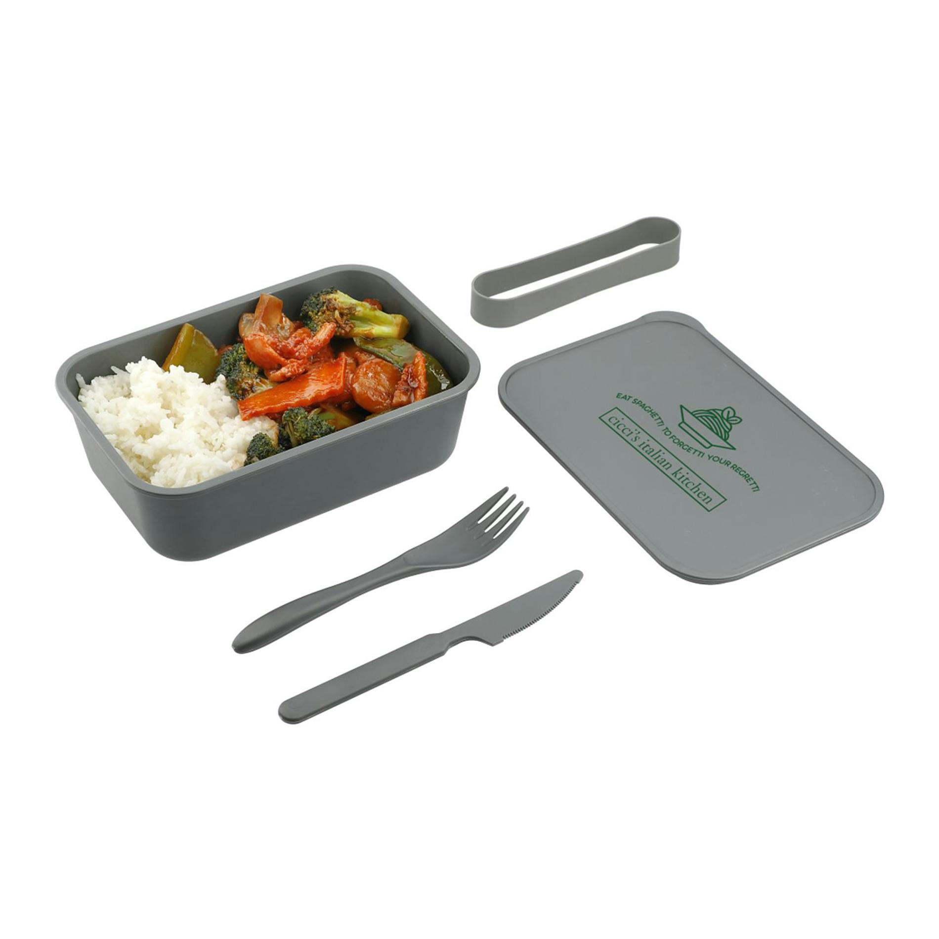 PLA Bento Box with Band and Utensils - additional Image 5