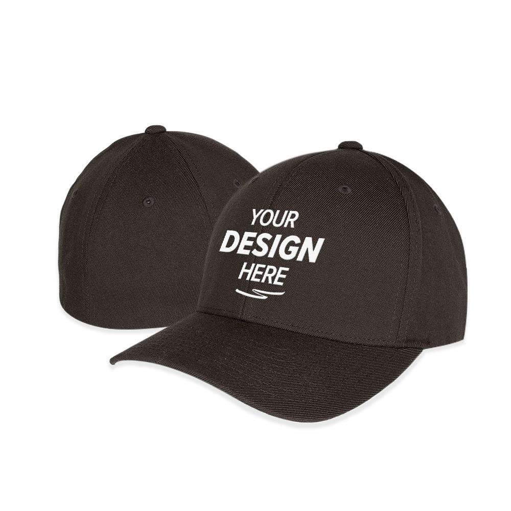 Design on Custom Wool Flexfit Baseball Hats | RushOrderTees®