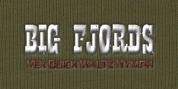 Embroidery mockup of Western style fonts
