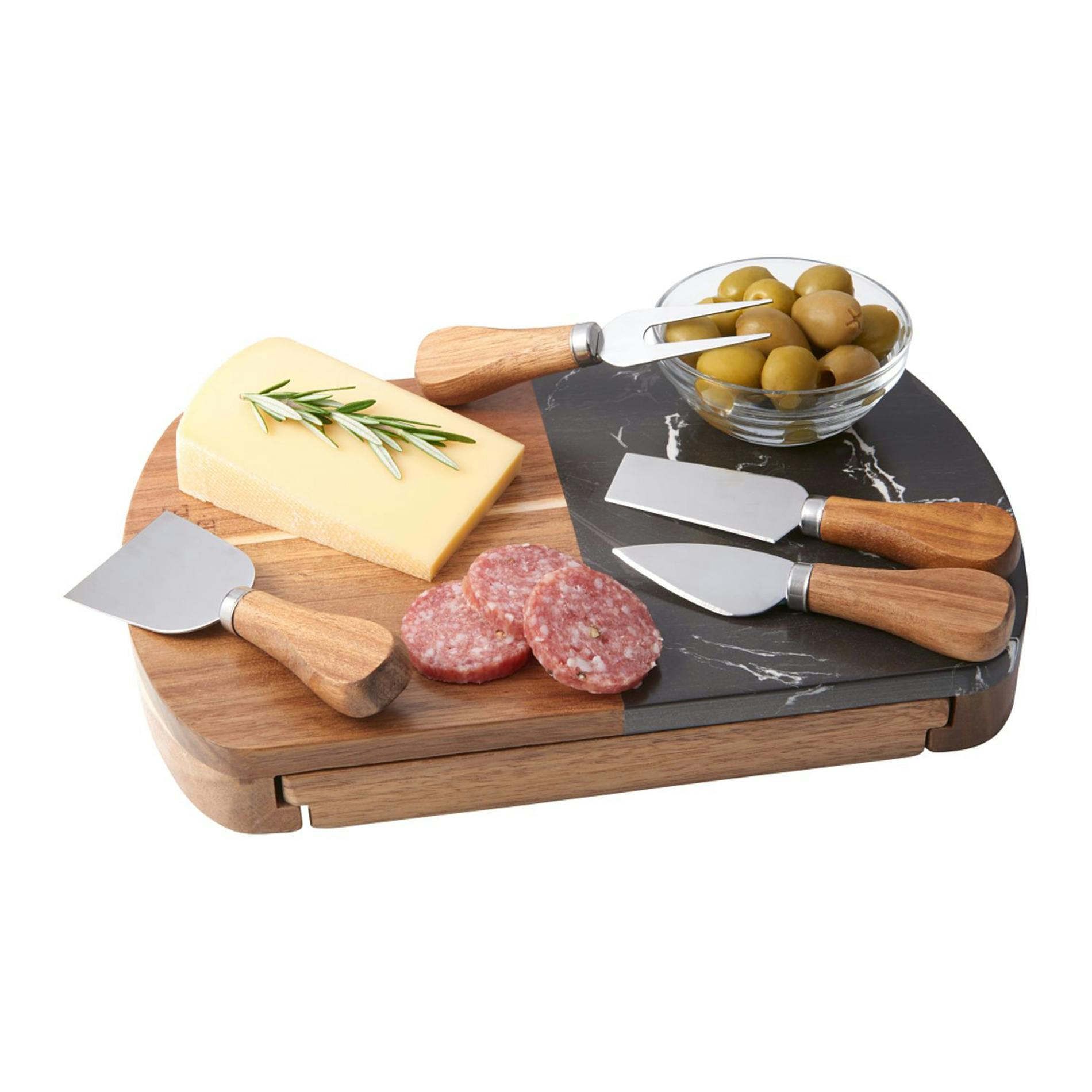 Black Marble Cheese Board Set with Knives - additional Image 2