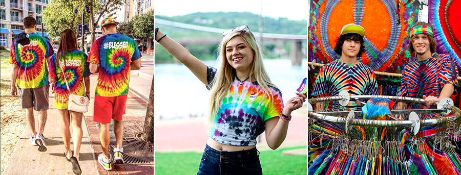 People power: tie-dyes have proved to be an enduring fashion choice.