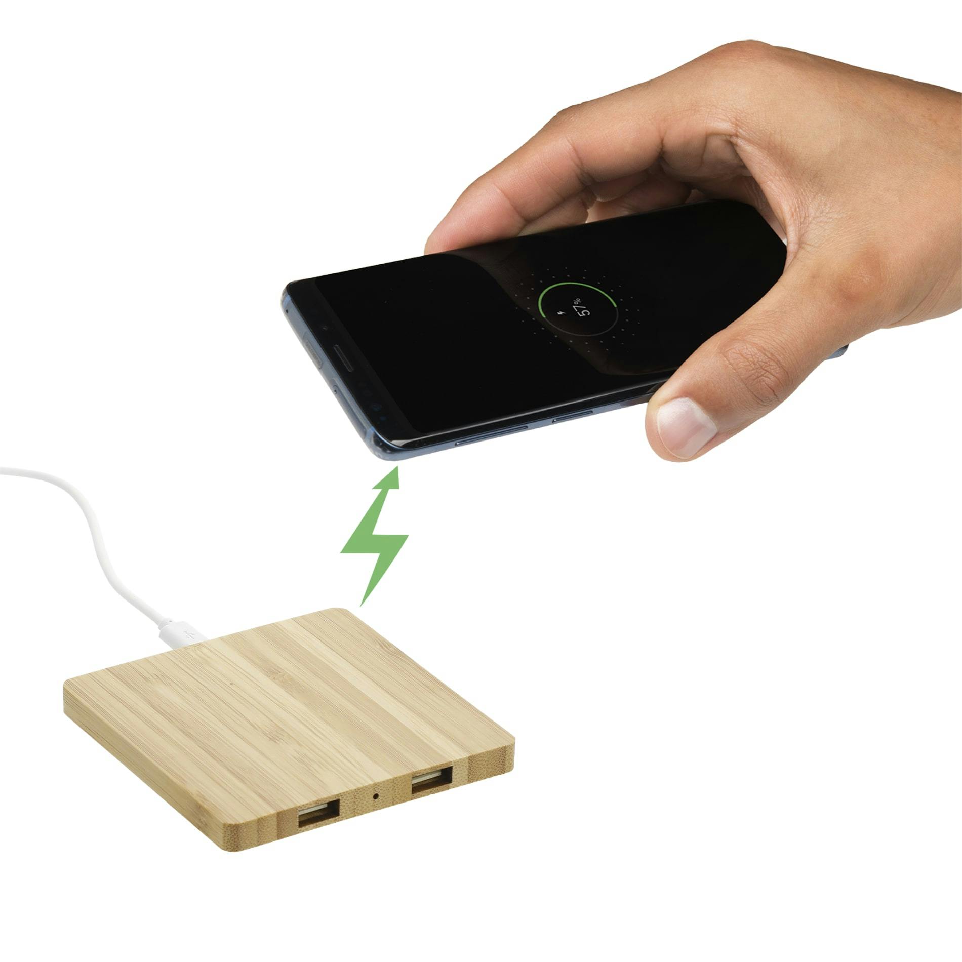 Bamboo Wireless Charging Pad with Dual Outputs - additional Image 6
