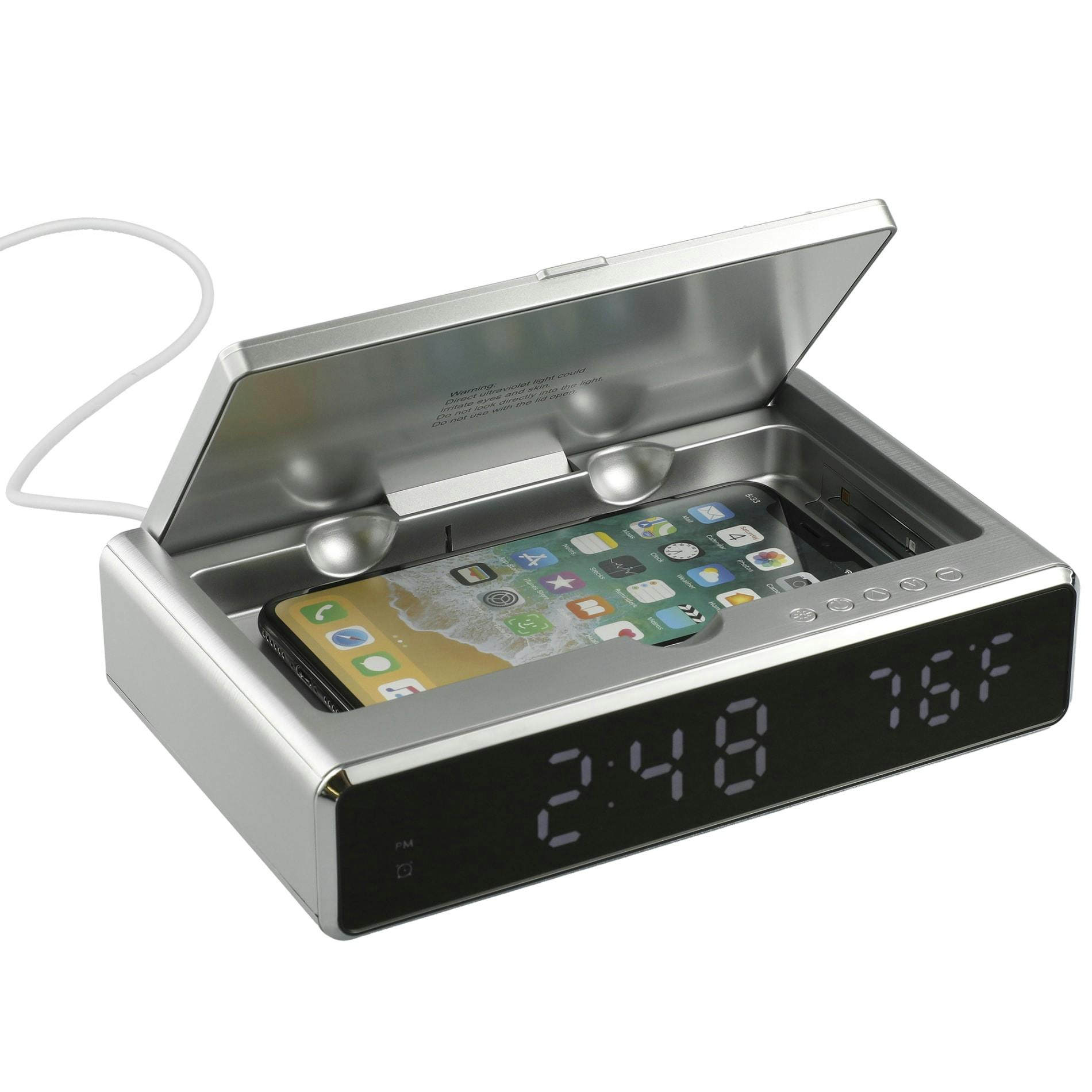 UV Sanitizer Desk Clock with Wireless Charging - additional Image 1