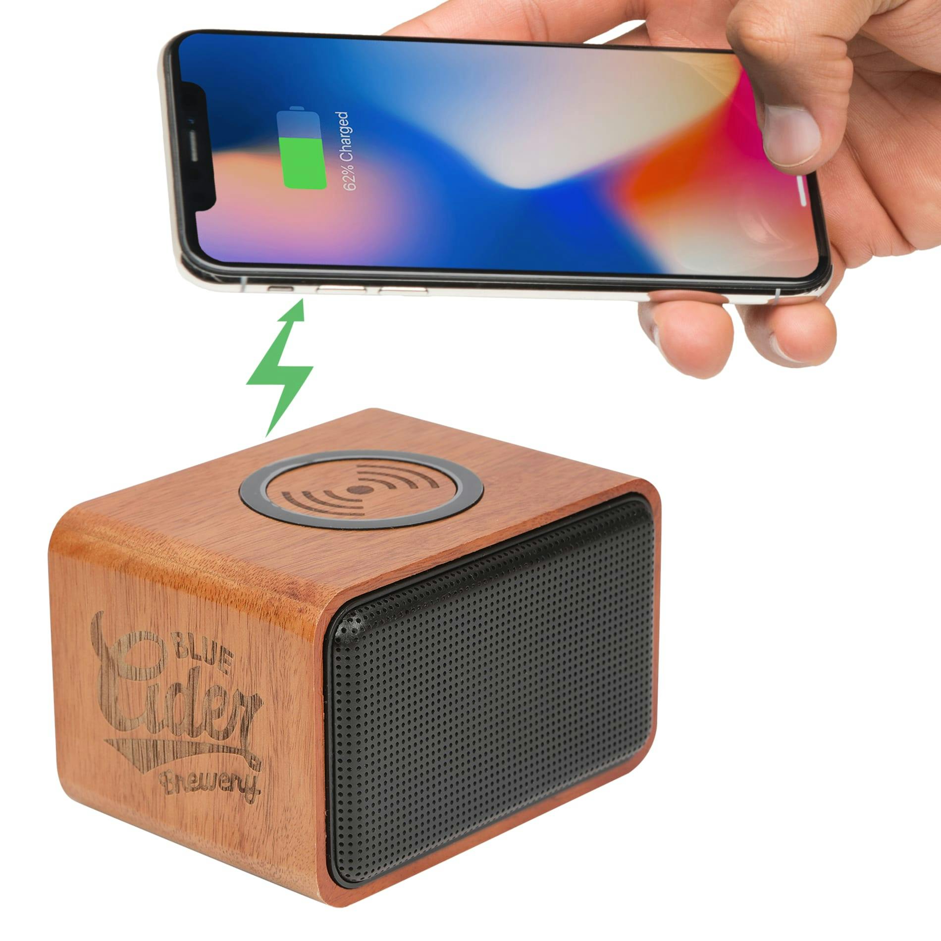Wood Bluetooth Speaker with Wireless Charging Pad - additional Image 2