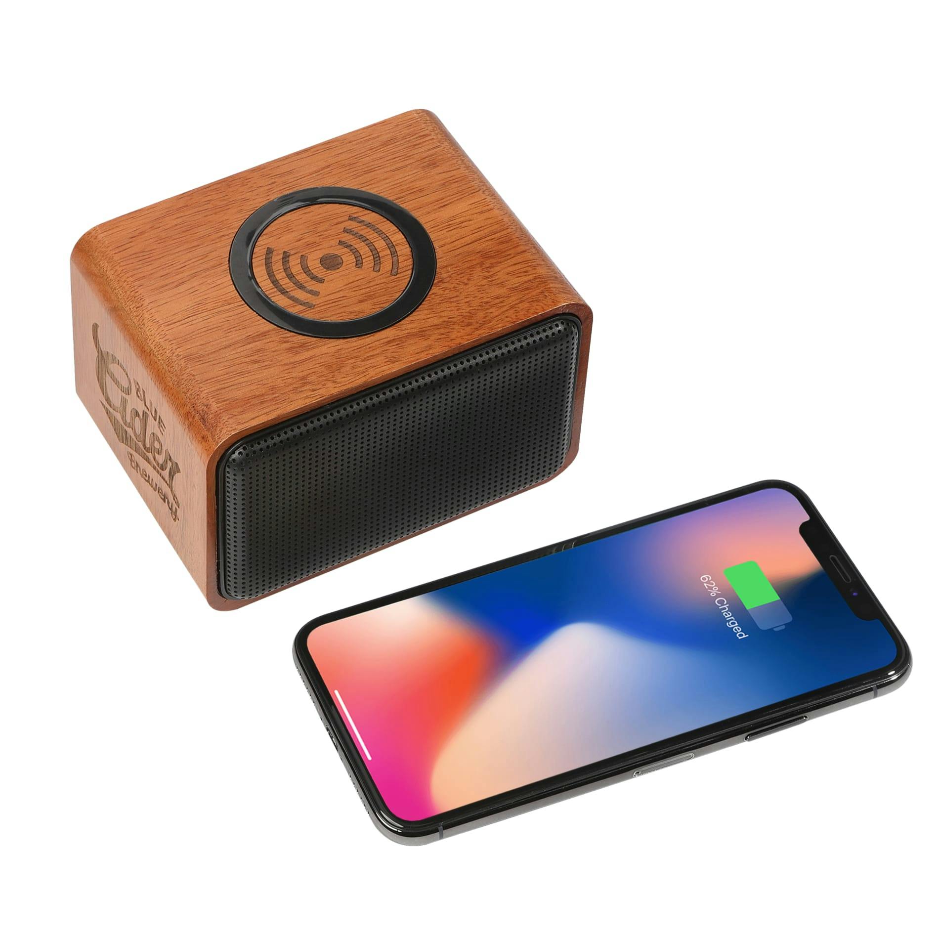 Wood Bluetooth Speaker with Wireless Charging Pad - additional Image 4
