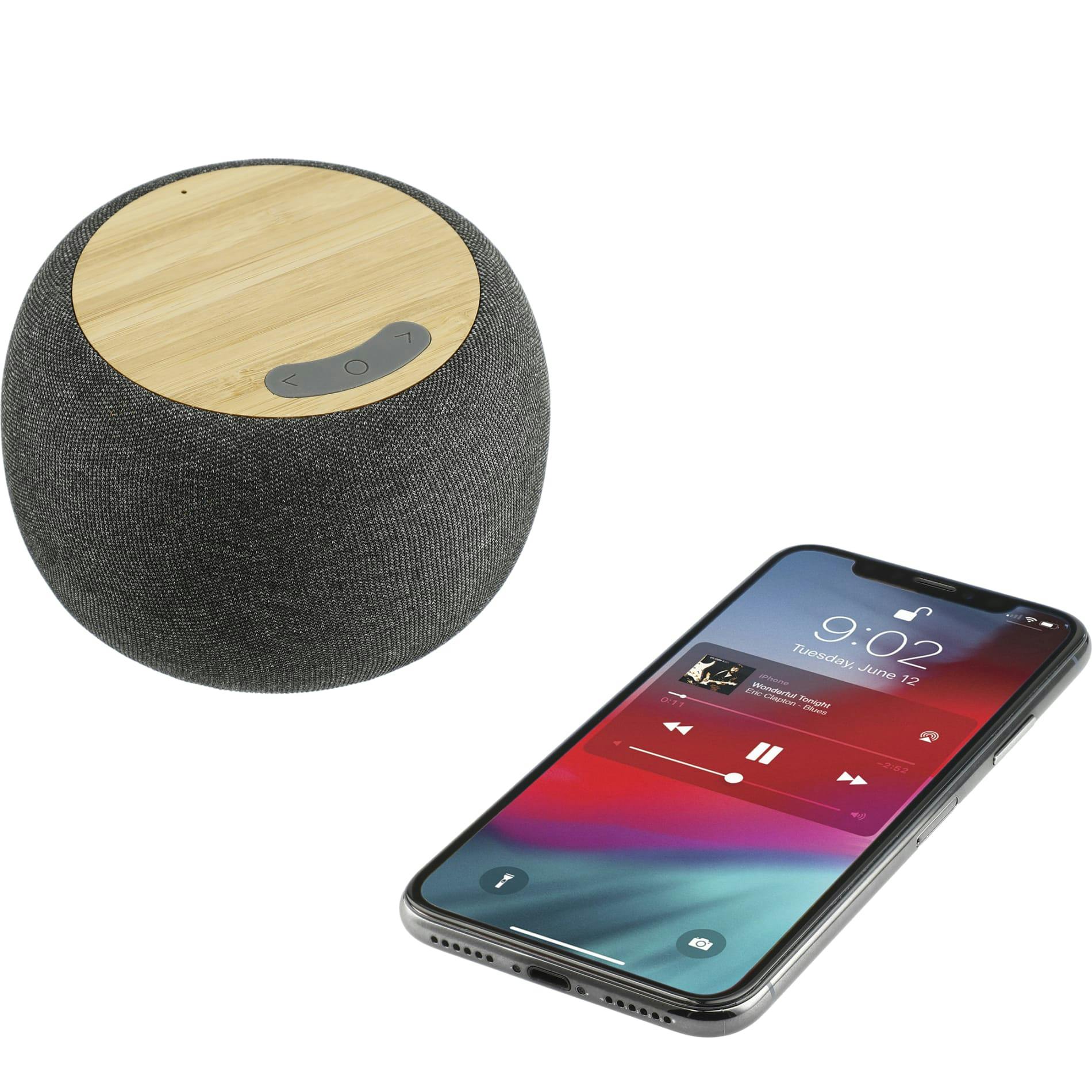 Garm Fabric & Bamboo Speaker with Wireless Chargin - additional Image 3